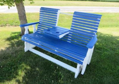5 foot Rollback Glider with Console in Blue and White