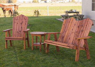 Cedar 4’ Loveseat, Endtable, and Stationary Chair